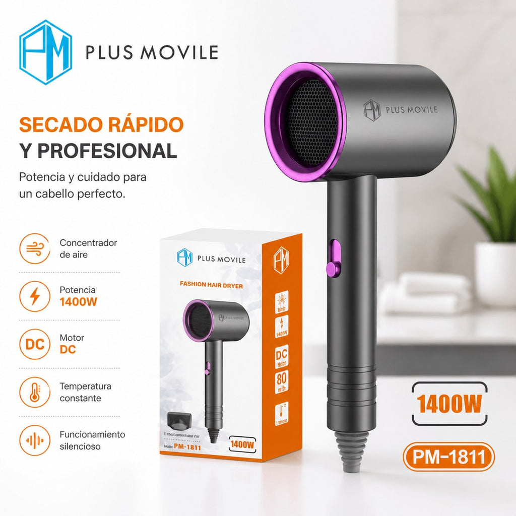 Secador de Pelo Fashion PLUS MOVILE 1400W