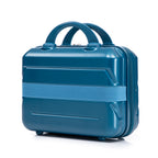 Set de maletas con ruedas ABS de 2 piezas de 14"/19" con candado numérico y bolso de cosméticos de 14" (azul oscuro)