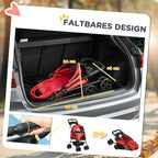 Cochecito para mascotas plegable Oxford Rojo 67x45x96cm para pequeños perros y gatos