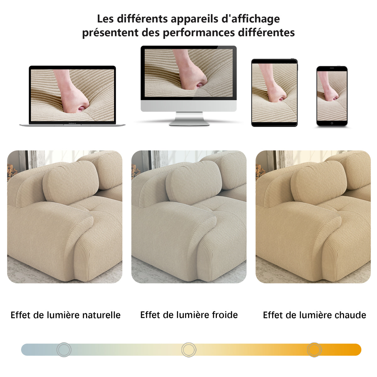 Sofá angular de 4 plazas con relleno de 32D de alta elasticidad, sofá sin armazón, antiresbaladante, con chaiselongue, reposabrazos extra anchos, combinable libremente, sin montaje para oficina, salón y cine en casa, color beige