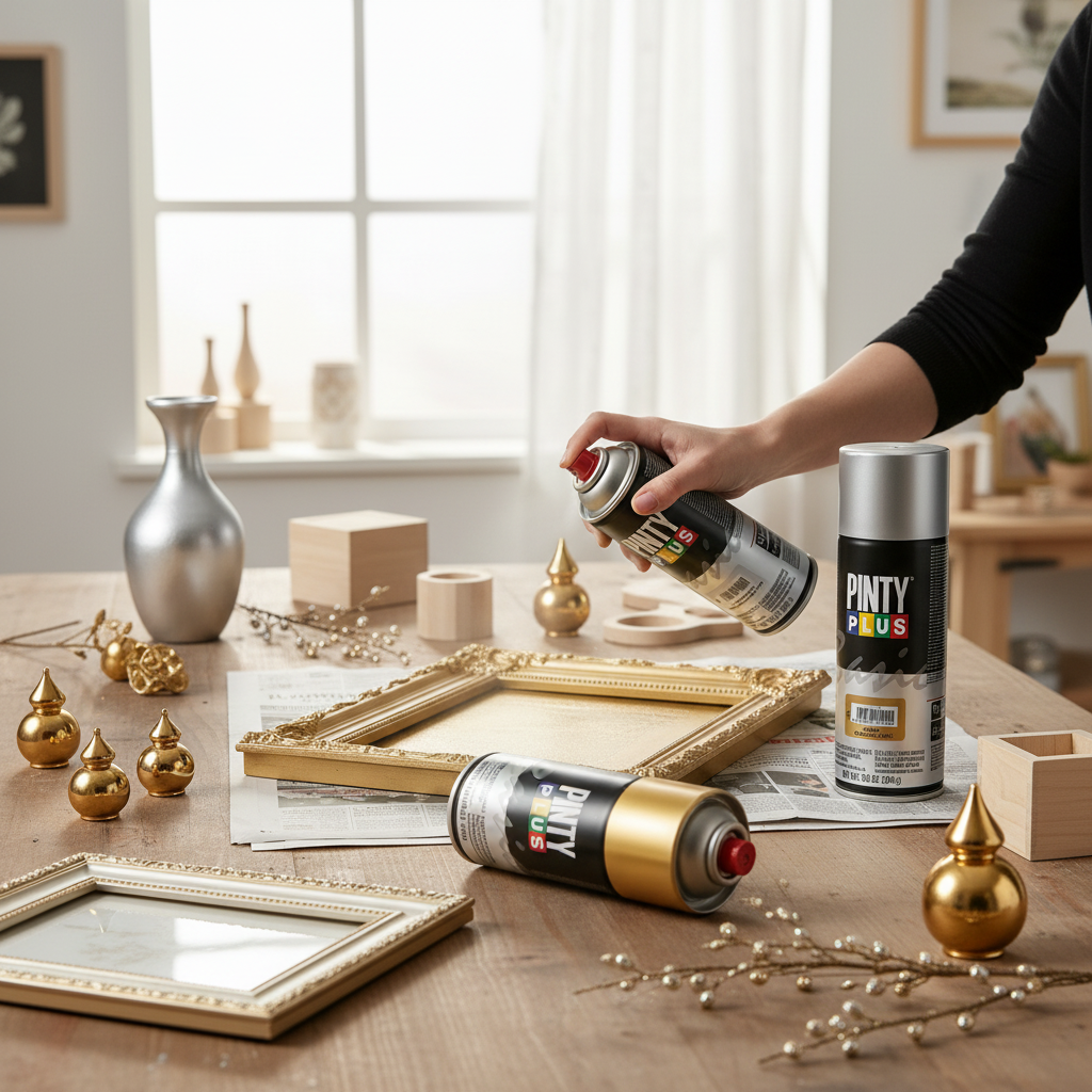 Gold Spray Paint + Gloss Varnish Pack - 2 x 300g for Crafts and Decoration