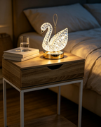 Premium 4-in-1 Feminine Decoration Set - Side Table + Lemon Diffuser + Ionic Hair Dryer + Swan Lamp