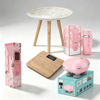 Wellbeing and Decor Set 5-in-1 - Round Table + Bamboo Scale + Sara Perfume + Massager + Floral Incense