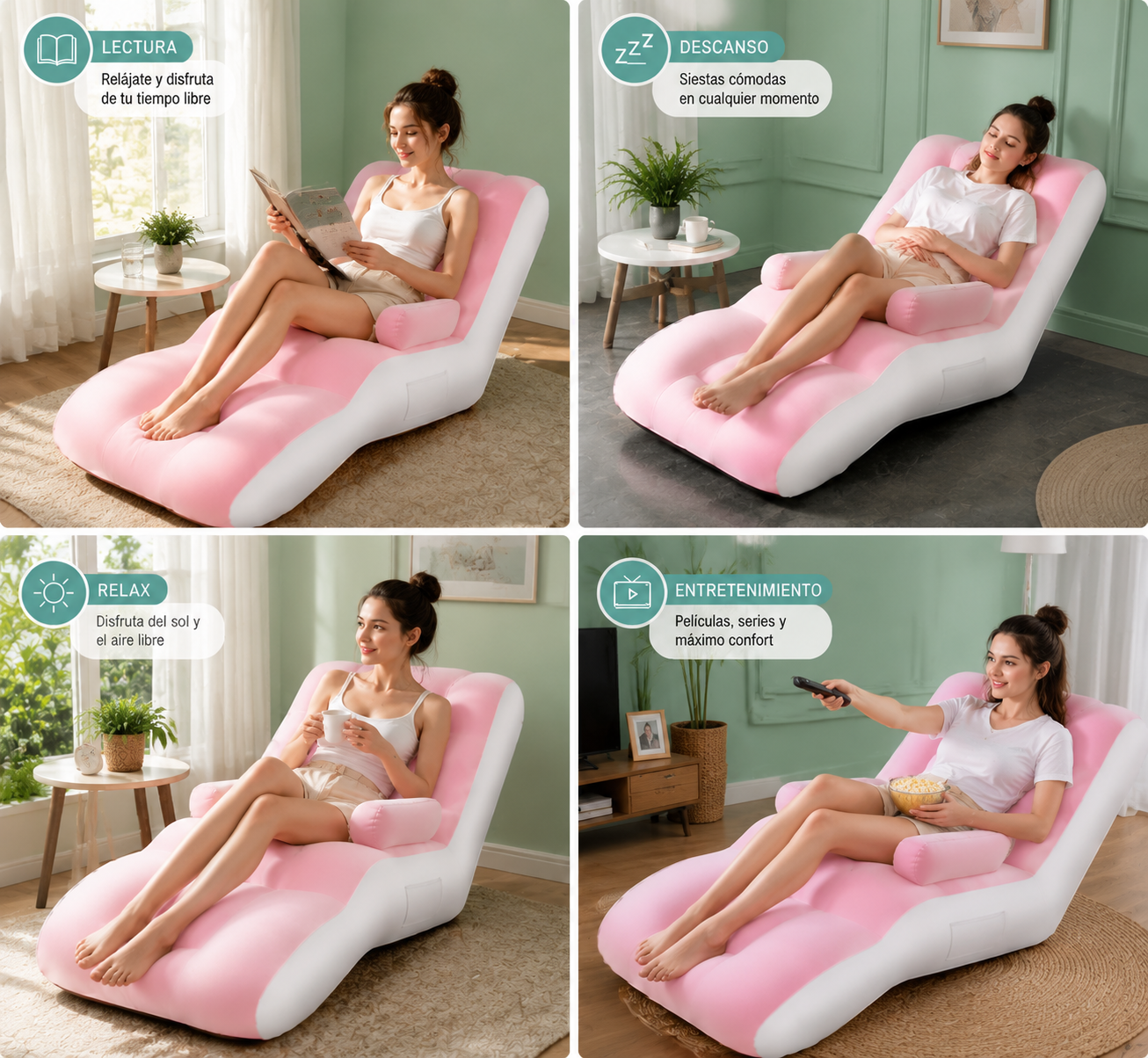 Sofá Inflable SD-5852 — Relájate en el jardín, el camping o el salón en segundos