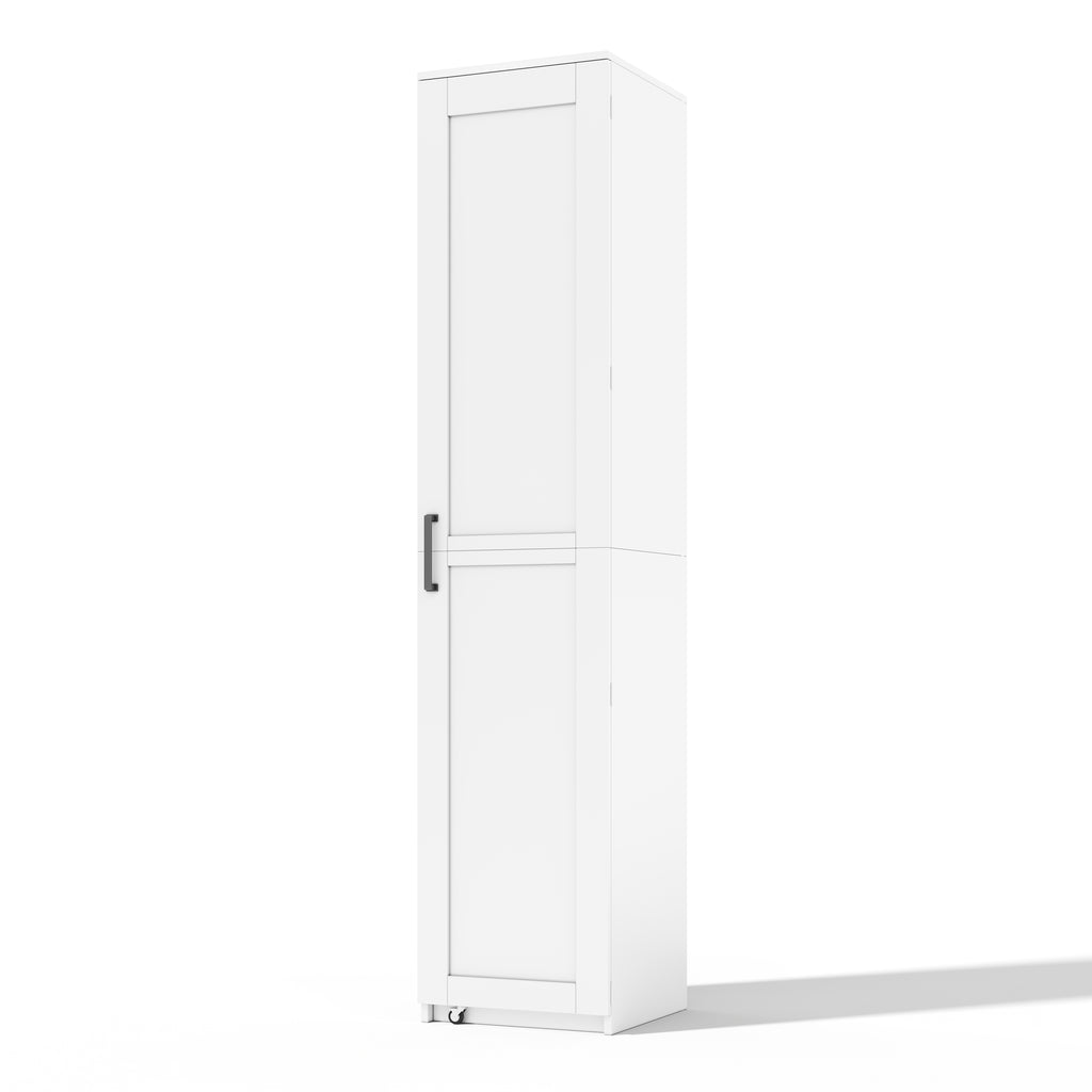 Armario de cocina, armario alto de almacenamiento con soportes para puertas y baldas ajustables, armario de provisiones para el salón, comedor y baño, 40 × 40× 183 cm