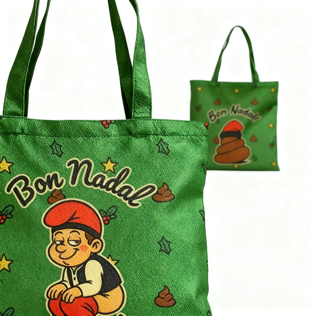 BOLSA DE TELA TOTE CAGANER NAVIDEÑA