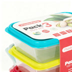 PACK 3 FIAMBRERAS RECTANGULAR 150 ML COLOR
