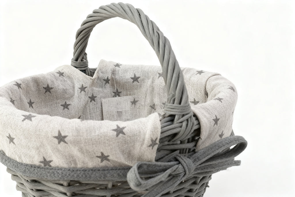Cesta Mimbre Oval Pequeña con Asa