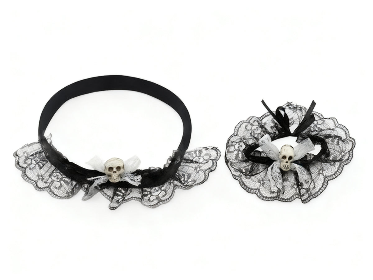 Collar y Pulsera de Calavera Halloween (2 Uds.)