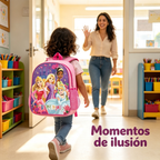 Mochila Infantil Personajes | Princesas Disney, Spider-Man, Peppa Pig, Paw Patrol | Bolsillo Lateral | Vuelta al Cole