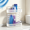 Estantería de Baño 2 Niveles | Organizador de Ducha Blanco | Sin Taladro | Plástico Resistente al Agua