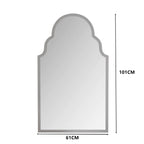 Espejo rectangular de 61x101CM, espejo rectangular plateado, espejo de pared con marco de metal, espejo de baño para la pared, para el baño, la sala de estar, la decoración de la pared del dormitorio