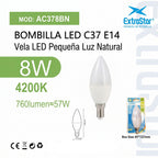 Bombilla LED C37 E14 8W Luz Natural