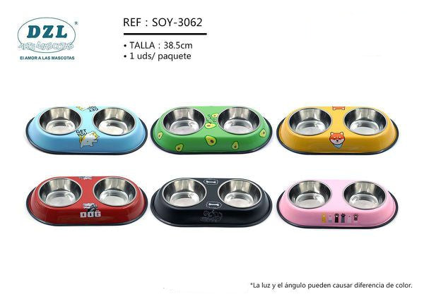 Comedero Doble para Mascotas 38.5cm