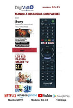 Mando Compatible para TV Sony SO-33