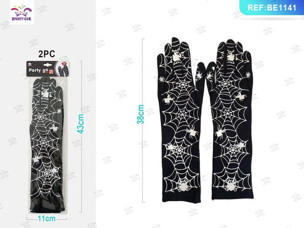 Guantes de Halloween con Telarañas