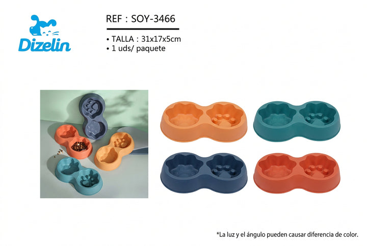 COMEDERO DOBLE PARA MASCOTAS 31x17x5cm