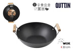 QUTTIN Wok 30cm con 2 Asas de Madera
