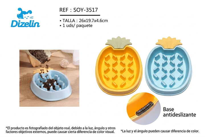Comedero Despacio para Mascotas Forma Piña