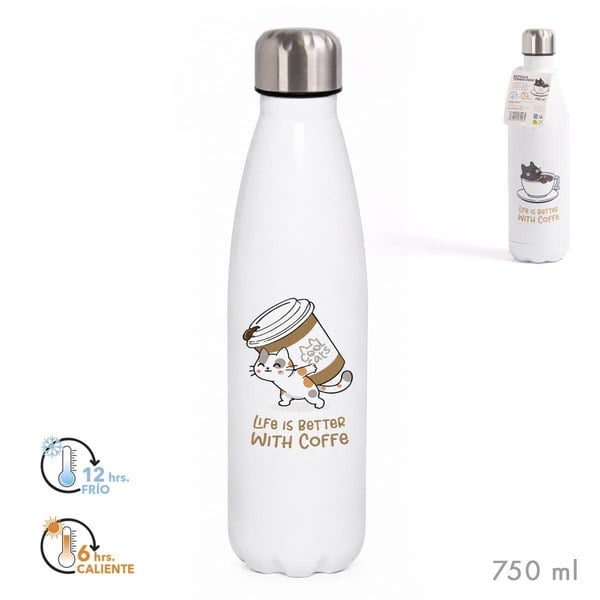 Botella Inox 750ml Coffee Cool Cats