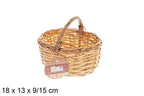 Cesta Mimbre Ovalada Miel con Asa 18x13x9/15 cm