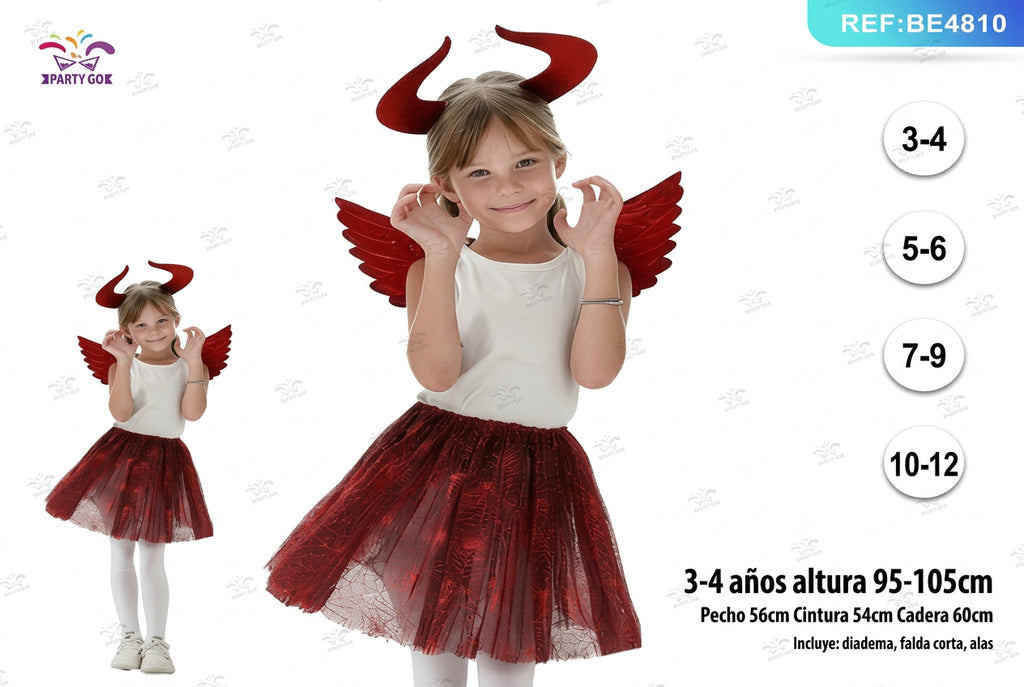 Disfraz de Demonio Rojo para Niñas