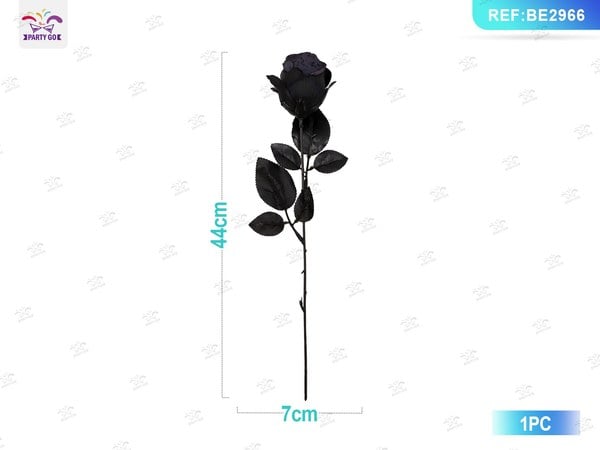 ROSA NEGRA ARTIFICIAL DE HALLOWEEN (1 UD.)