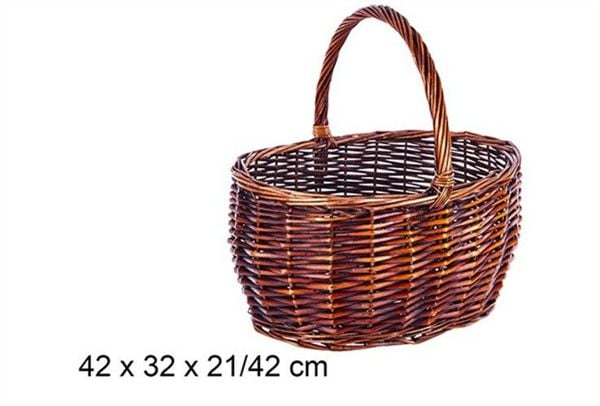 Cesta Mimbre Ovalada Caoba 42x32x21/42 cm
