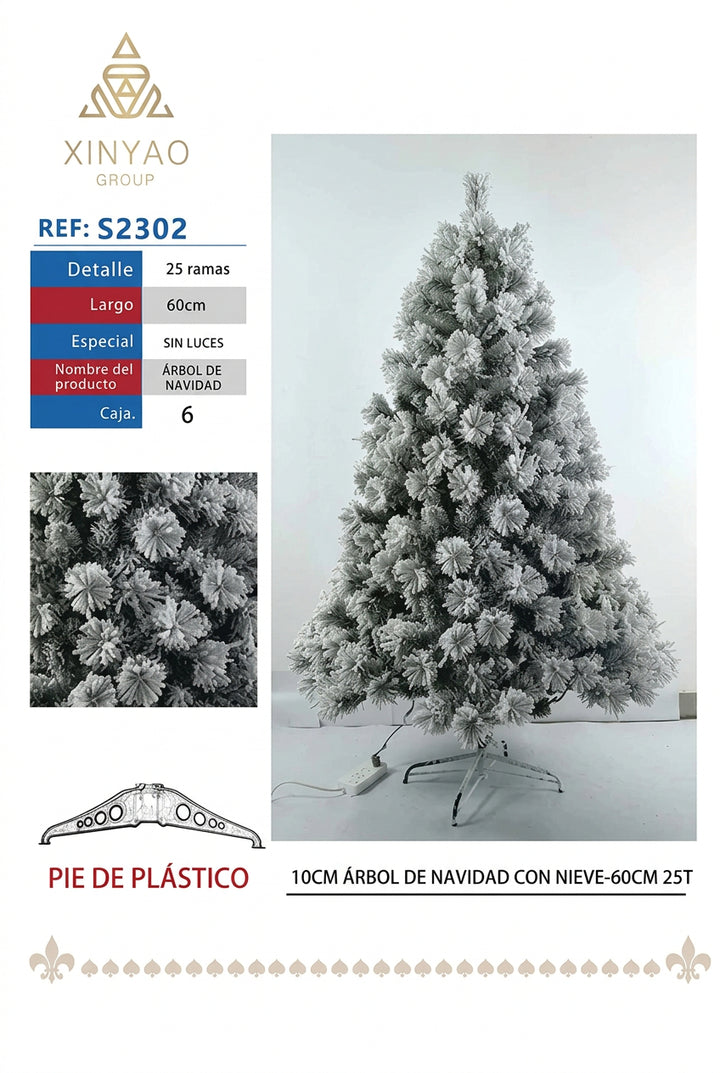 Arbol Navidad Nevado 60cm 25T
