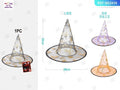 Gorro Triangular Halloween Niños Transparente Dorado Mixto 1PC