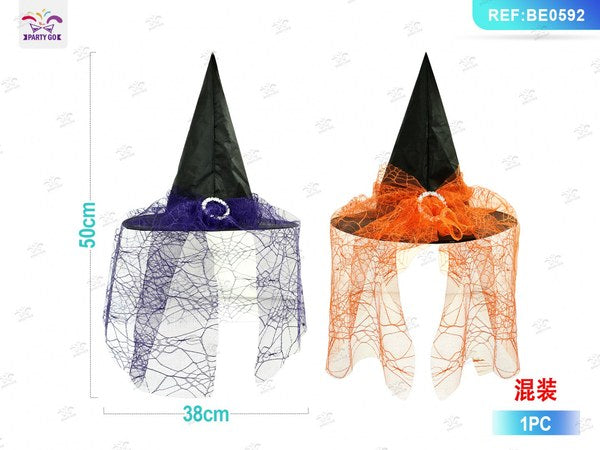 Gorro de Halloween con Malla Decorativa