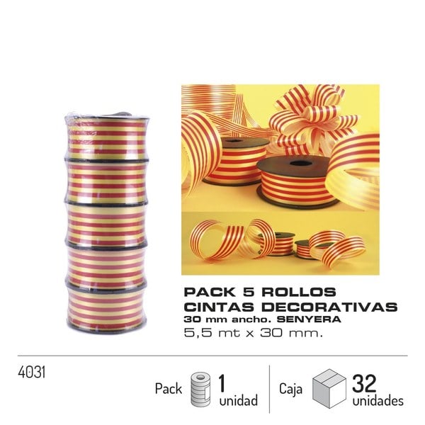 5 Rollos de Cinta Decorativa 30mm x 5,5m