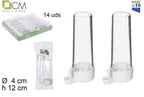 Pack 2 Bebederos Redondos Transparentes para Pájaros
