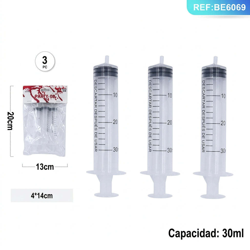 Jeringas de Halloween 30ml 3 unidades