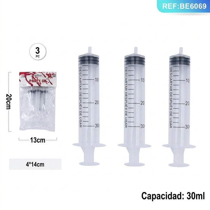 Jeringas de Halloween 30ml 3 unidades