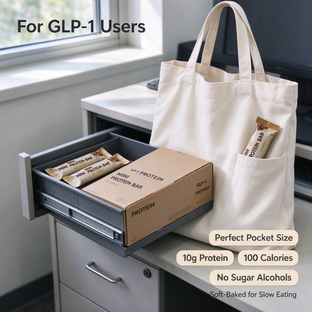 The Mini Protein Bar for GLP-1 Users – 10g Protein, 100 Calories, No Sugar Alcohols, Soft-Baked – 12 Count