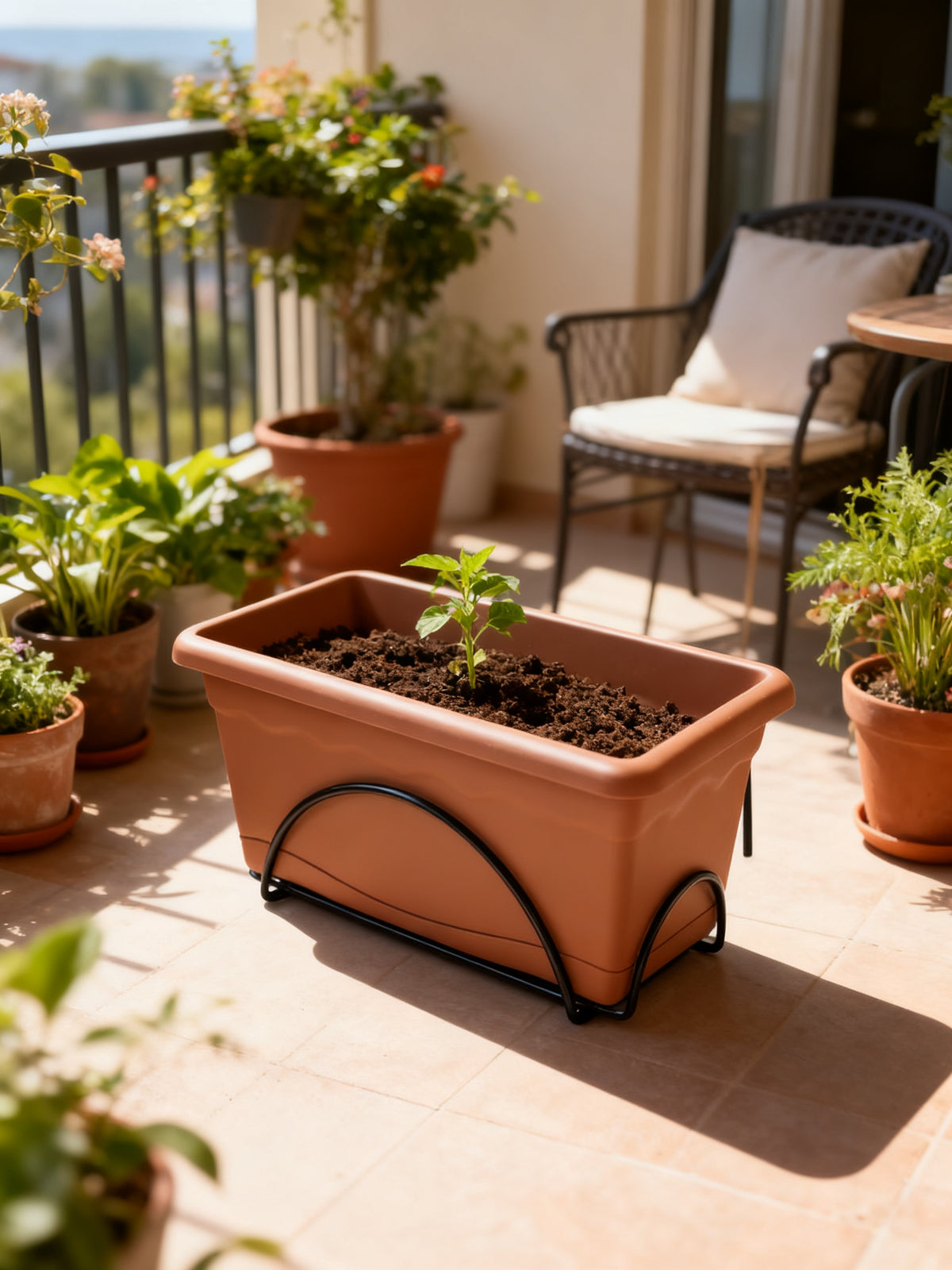 TERRA BALCONERA PLATO INTEGRADO 40x24 CON SOPORTE