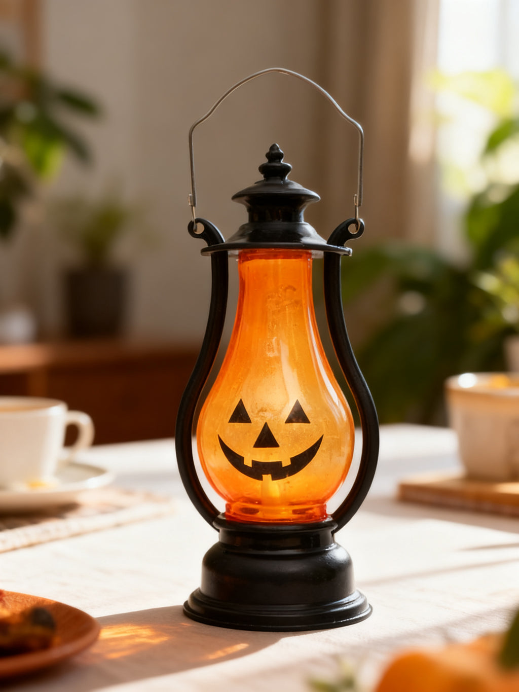 Farol de Halloween con Cara de Calabaza