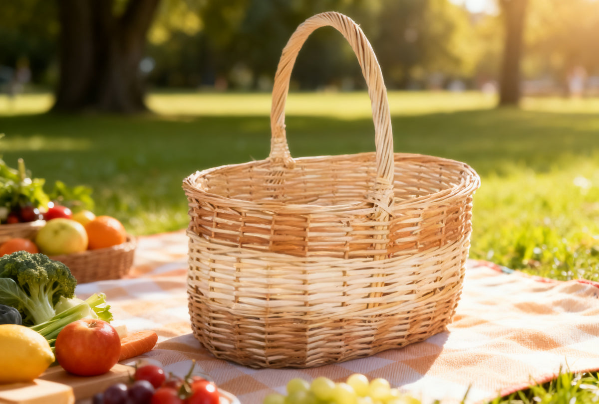 Cesta Mimbre Bicolor Alta Cádiz 38x30x20 cm