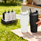 Vaso Pajita 750ml Blanco y Negro