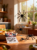 Decoración 10 Piezas Arañas Negras Halloween