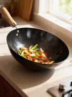 Wok 28cm con mango de madera