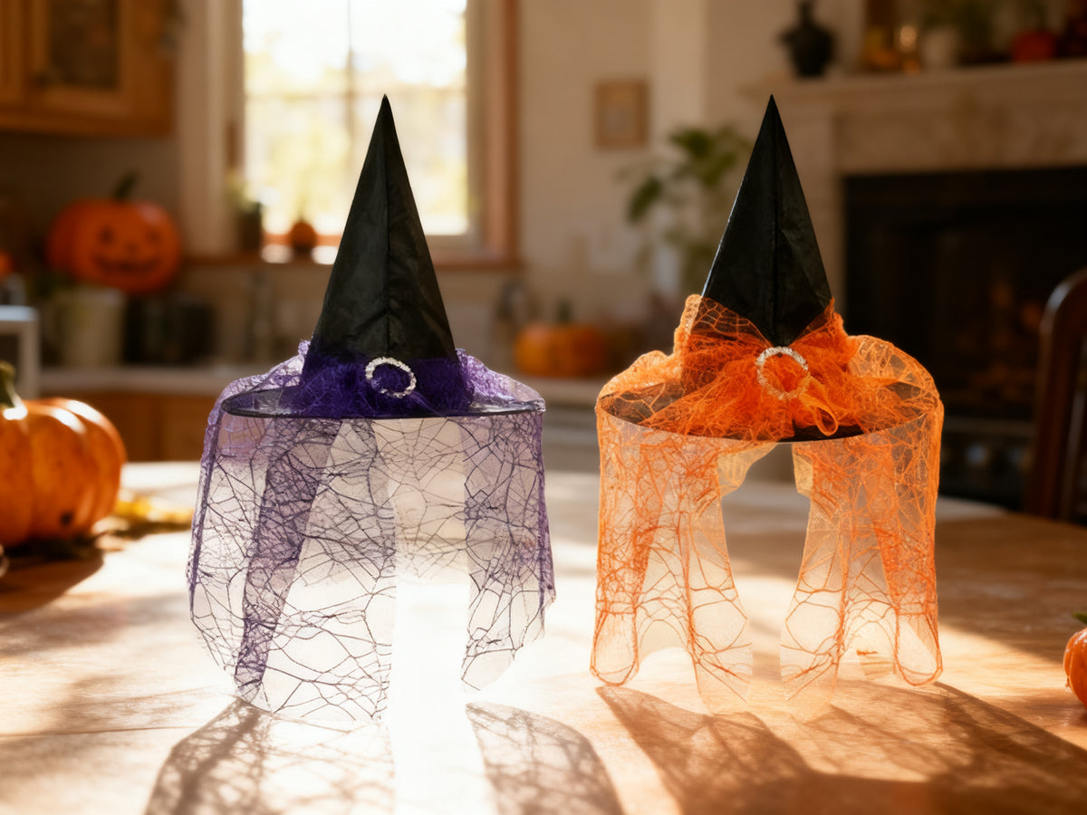Gorro de Halloween con Malla Decorativa