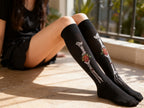 Medias Largas Halloween Huesos y Flores