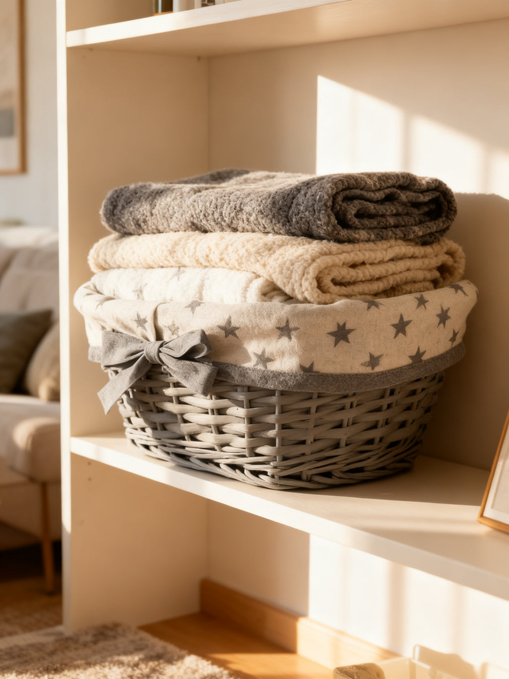 Cesta Mimbre Oval Mini con Asa