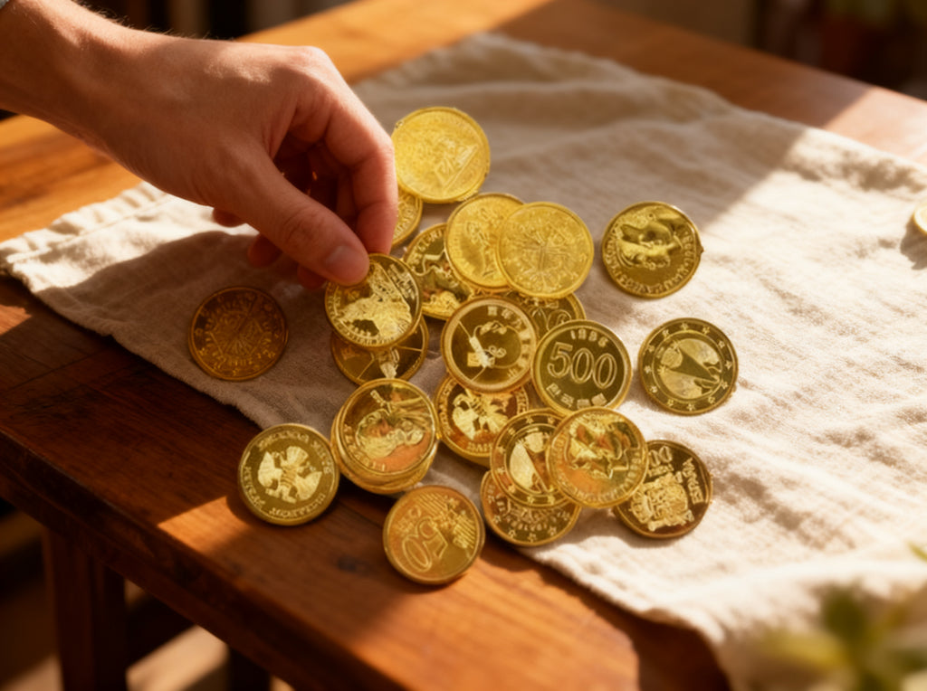 Monedas de Oro Pirata Simuladas Halloween 24 Unidades