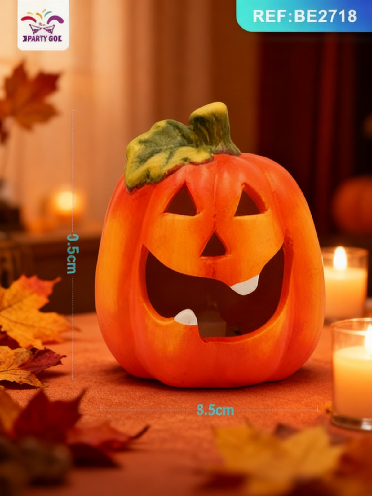 Figura de Cerámica de Calabaza para Halloween