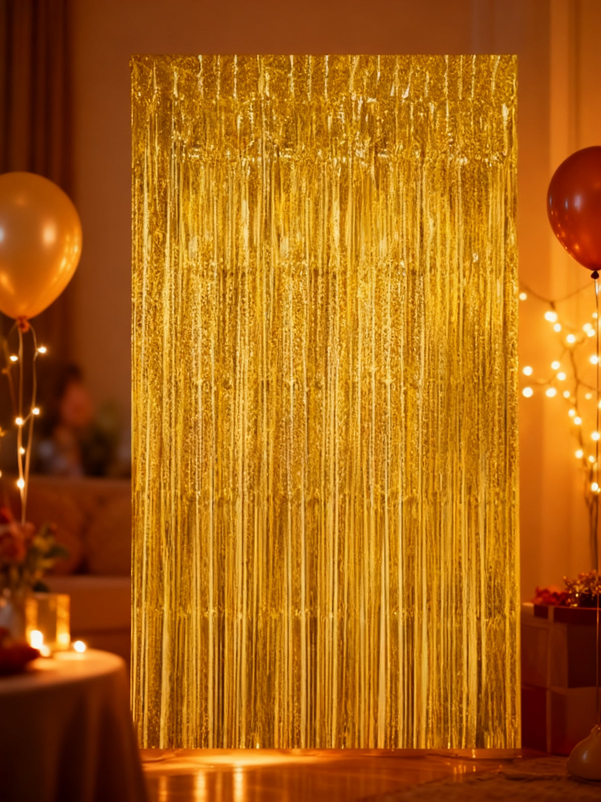 Cortina Decorativa Dorada 100x200cm 1pc