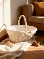 Cesta Mimbre Oval con Asa 38x30x17 cm