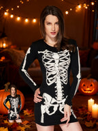 Vestido Disfraz Halloween Esqueleto